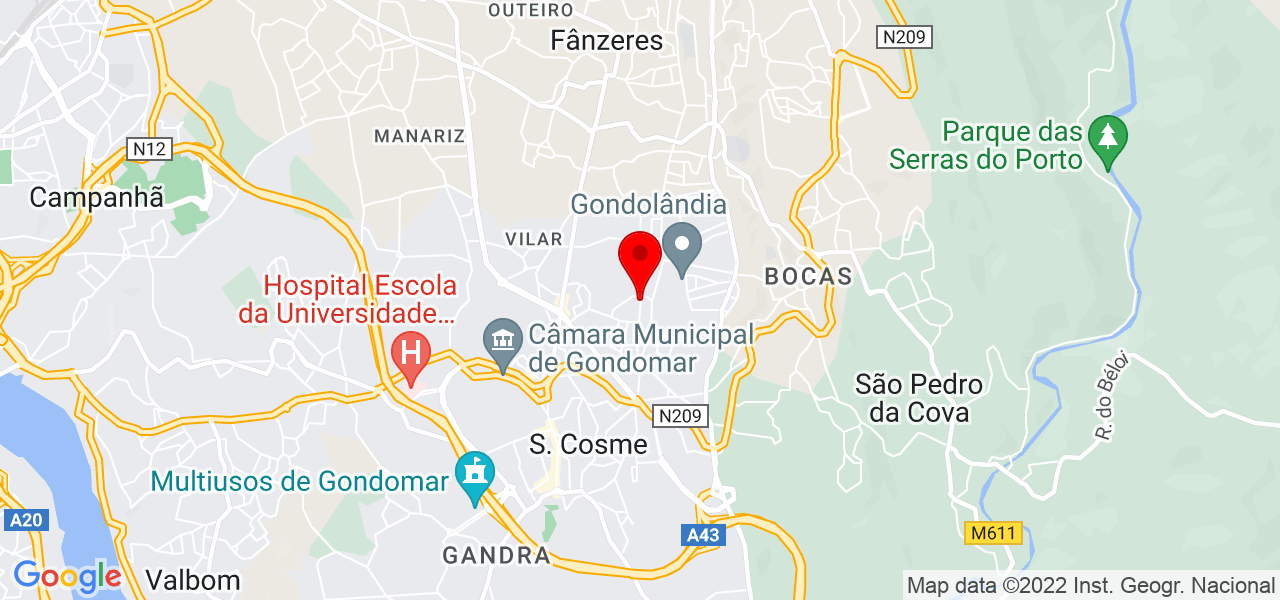 Mestre Andr&eacute; - Porto - Gondomar - Mapa