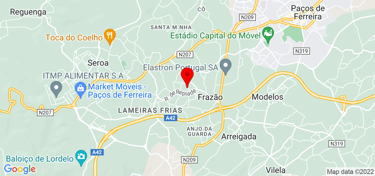 Toldes &Aacute;guia-Festa Lda - Porto - Paços de Ferreira - Mapa