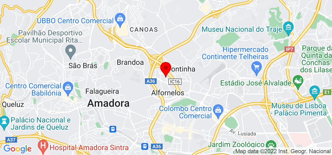 Godwin da Costa - Arquiteto de identidade visual para marcas pessoais - Lisboa - Amadora - Mapa