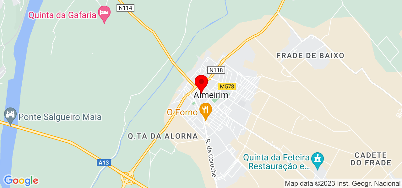 Cust&oacute;dia Soares - Santarém - Almeirim - Mapa