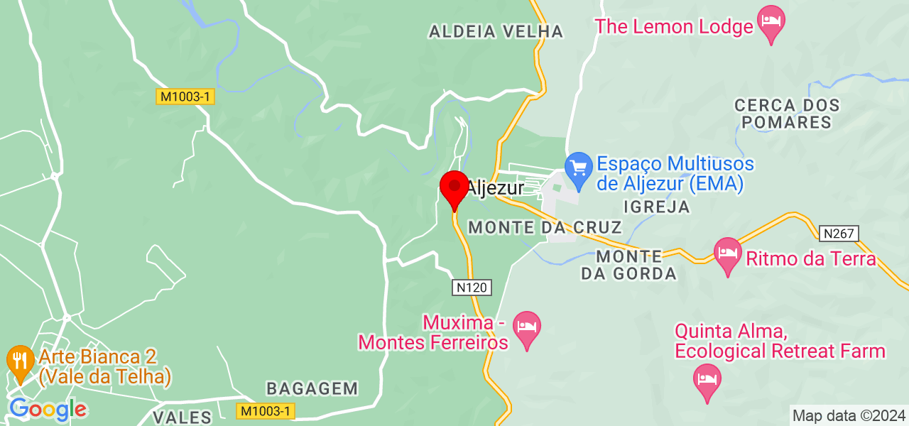 Maria Jo&atilde;o Sacadura - Faro - Aljezur - Mapa