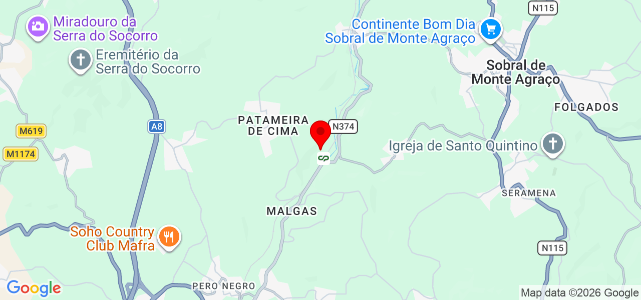 Frazao - Lisboa - Sobral de Monte Agraço - Mapa