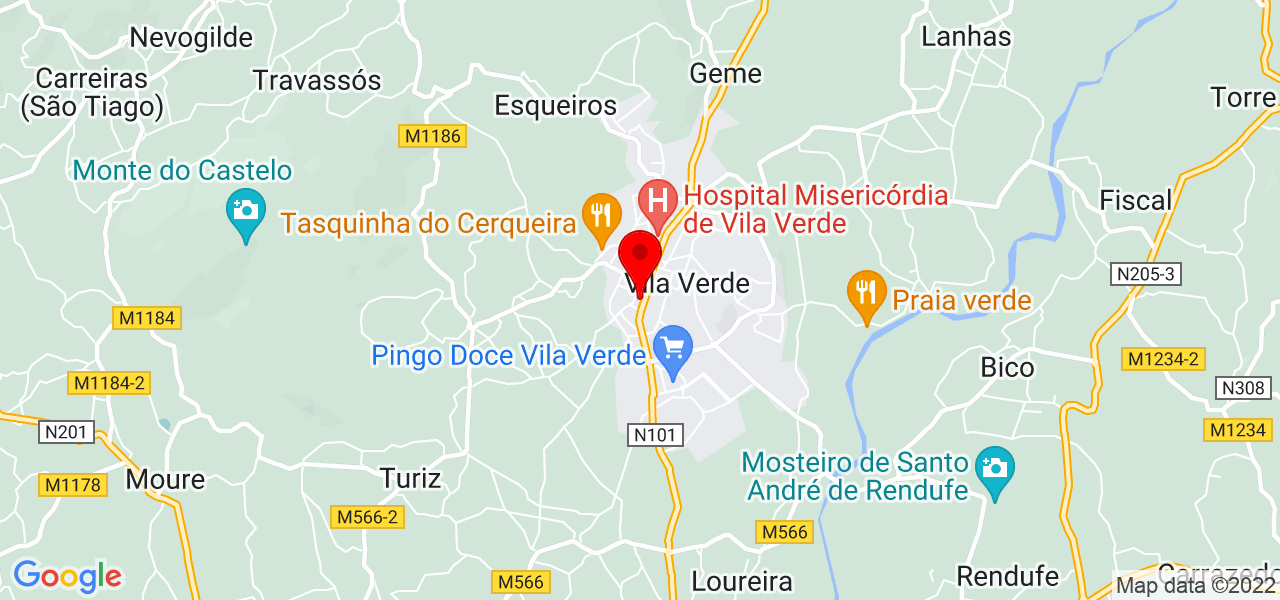 Nat&aacute;lia Barbosa - Braga - Vila Verde - Mapa