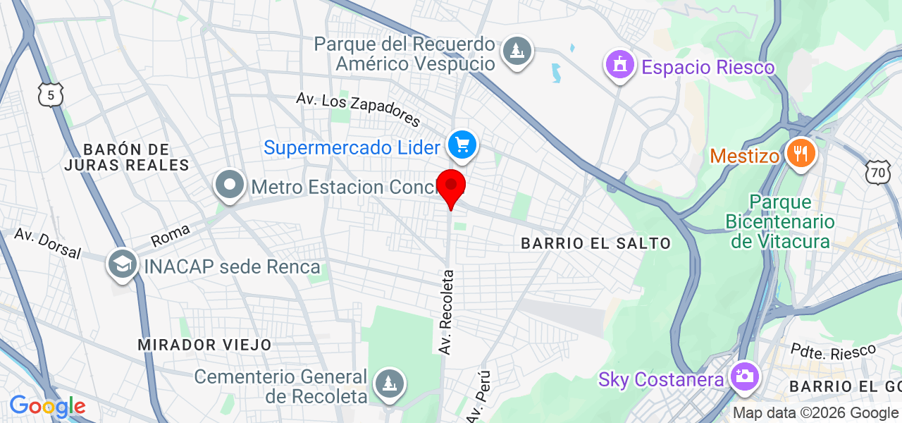 maestrotal - Región Metropolitana de Santiago - Santiago - Mapa