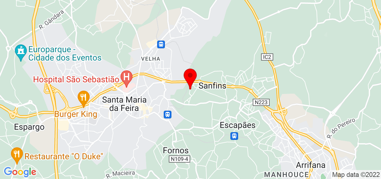 Moreira - Aveiro - Santa Maria da Feira - Mapa
