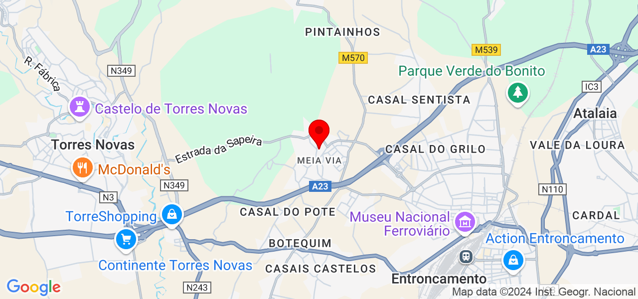 Esperança Gourgel - Santarém - Torres Novas - Mapa