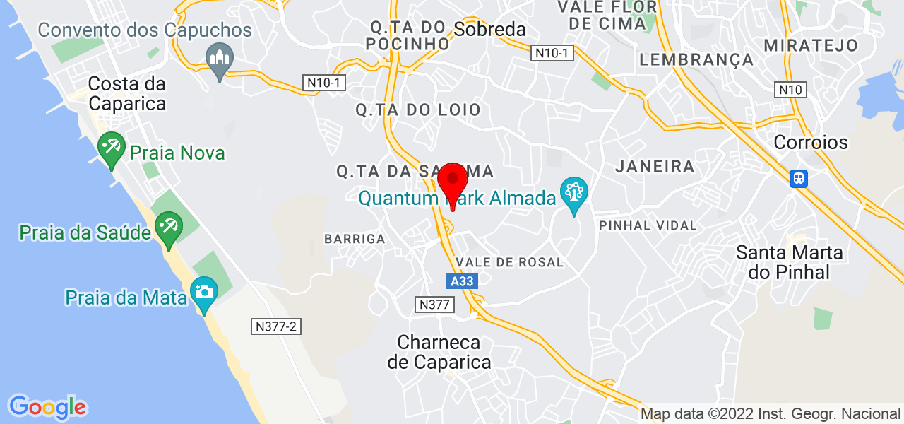 Jair Guimar&atilde;es de Miranda - Setúbal - Almada - Mapa