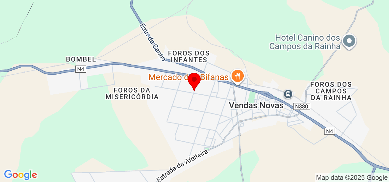 Rute Afonso - Évora - Vendas Novas - Mapa
