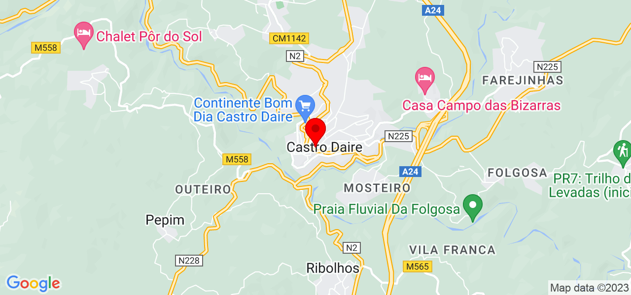 Maria Sim&otilde;es - Viseu - Castro Daire - Mapa