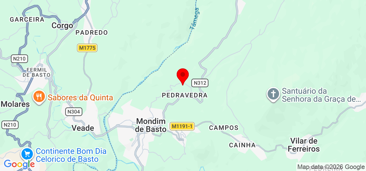 Suêny Stefanny - Vila Real - Mondim de Basto - Mapa