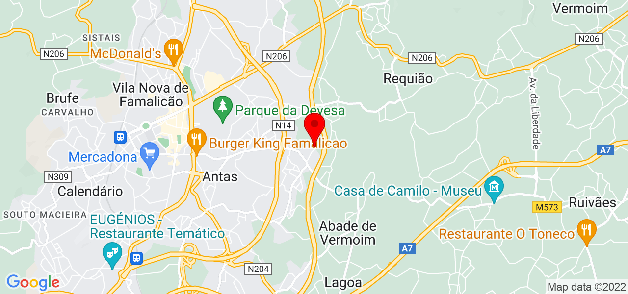 Formadora e Maquilhadora - Braga - Vila Nova de Famalicão - Mapa