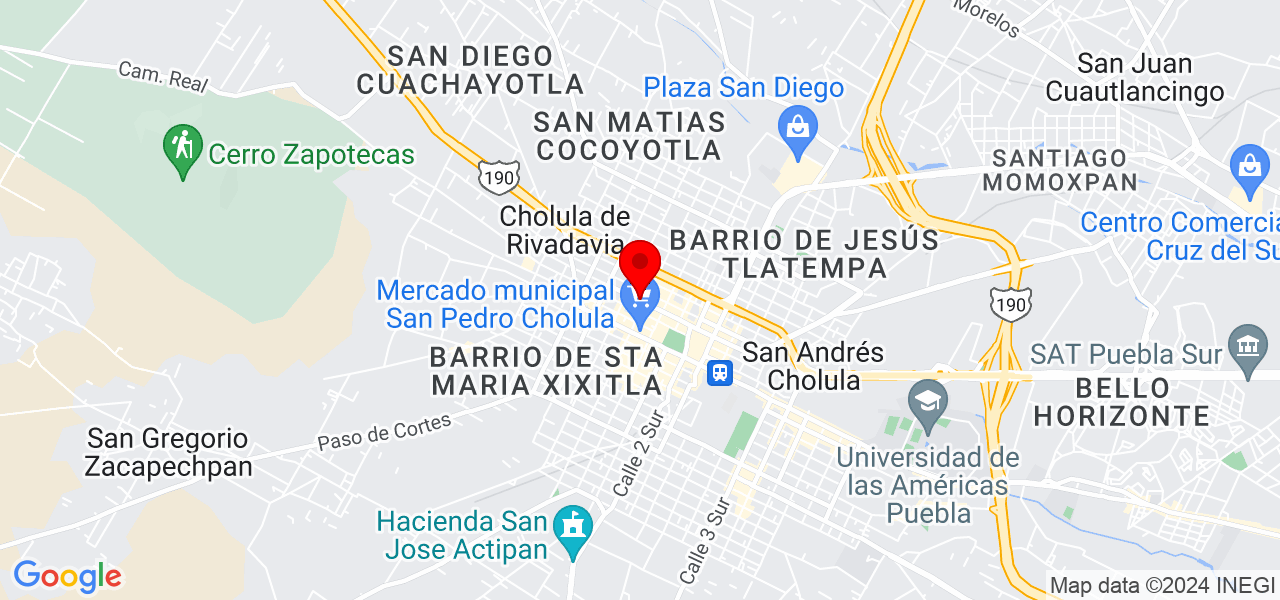 Martha Hernandez - Puebla - San Pedro Cholula - Mapa