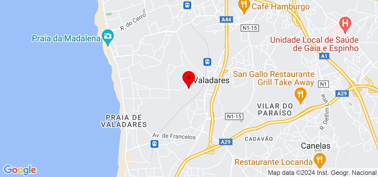 La&eacute;rcio Bernardo - Porto - Vila Nova de Gaia - Map