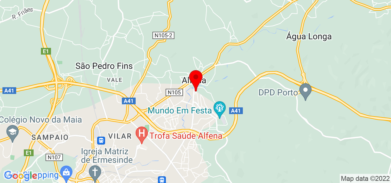 PAULA MARTINS - SOCIEDADE UNIPESSOAL, LDA - Porto - Valongo - Mapa