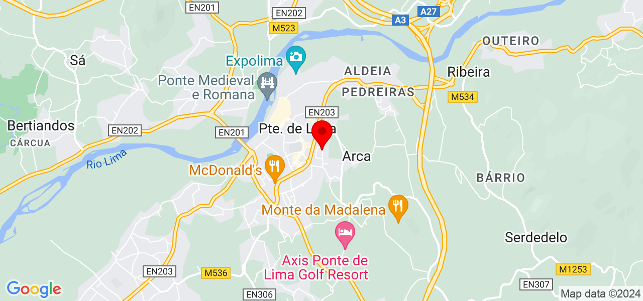Ros&aacute;ria Resende de Terapias da Corujinha - Viana do Castelo - Ponte de Lima - Mapa