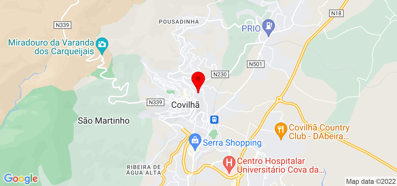Audiceia Aparecida Fernandes - Castelo Branco - Covilhã - Mapa