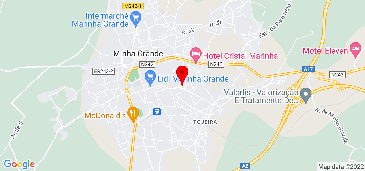 Cozinheira de refeitorios - Leiria - Marinha Grande - Mapa