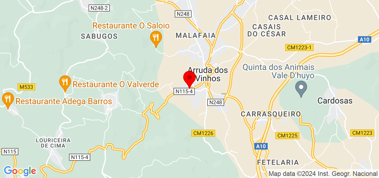 Tania gomes - Lisboa - Arruda dos Vinhos - Mapa