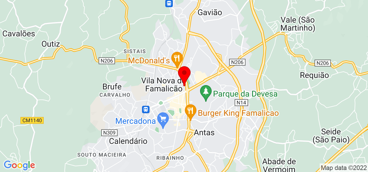 Miguel Sim&otilde;es - Braga - Vila Nova de Famalicão - Mapa
