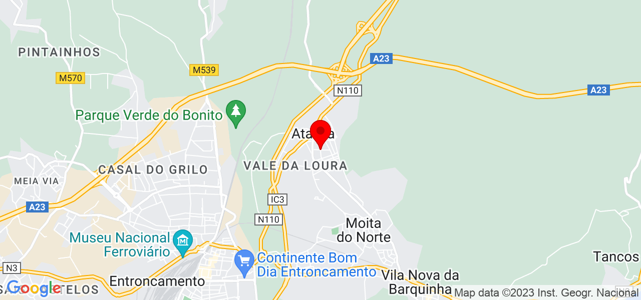 Carolina Conde&ccedil;o - Marketing e Design - Santarém - Vila Nova da Barquinha - Mapa