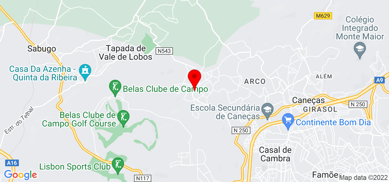 ALUI Alum&iacute;nios - Lisboa - Sintra - Mapa