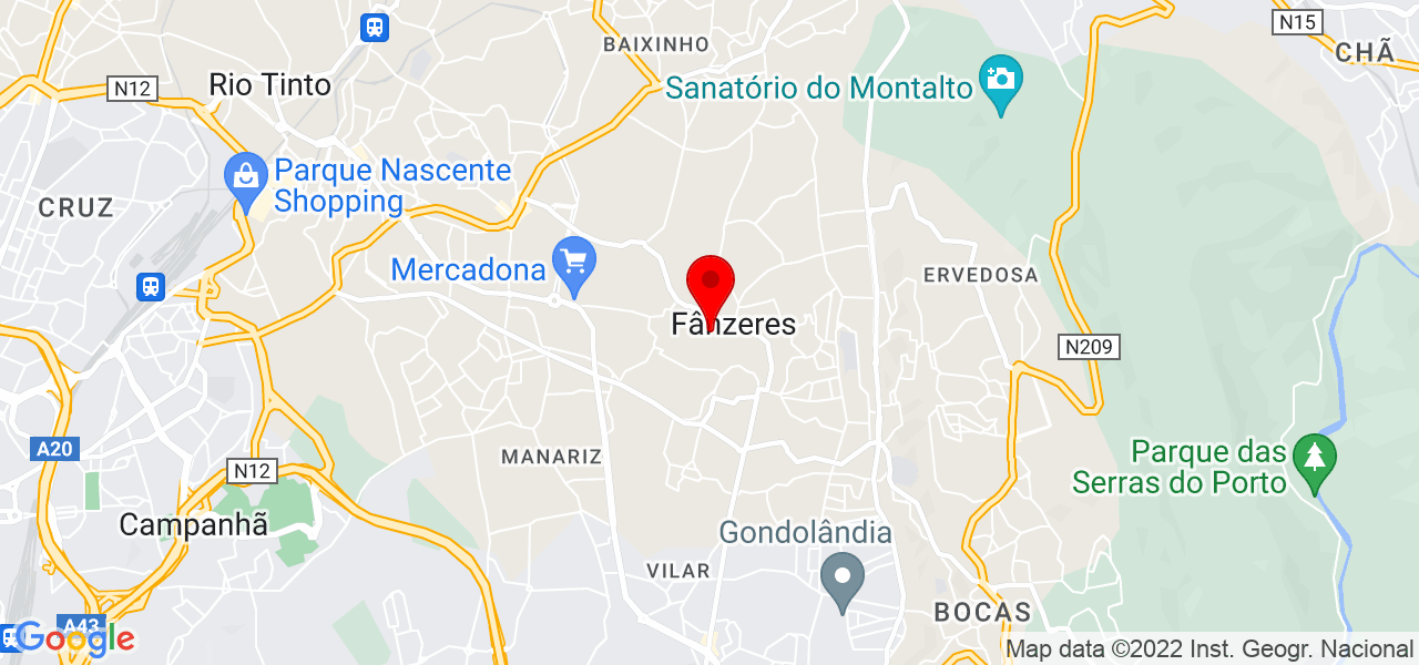T&acirc;nia Carreira - Porto - Gondomar - Mapa
