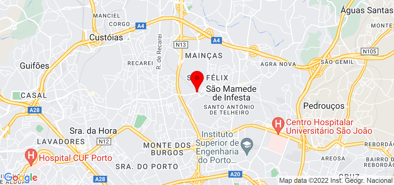 Proeza E Encanto Constru&ccedil;&otilde;es Unip. Lda - Porto - Matosinhos - Mapa