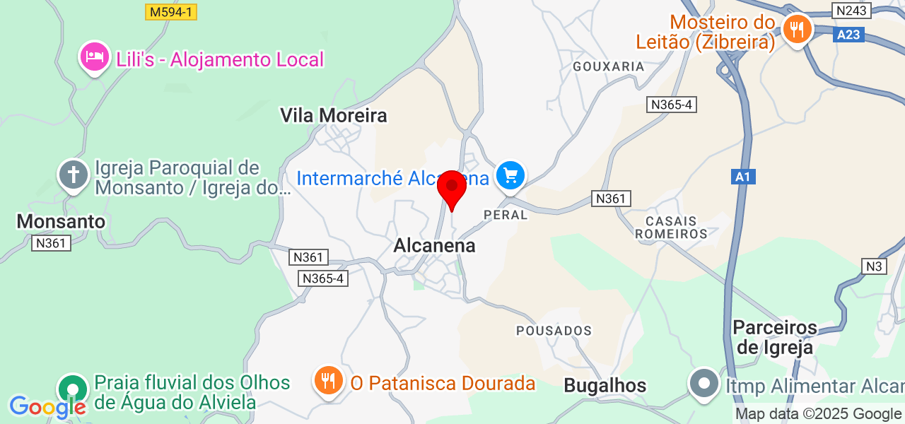 Pontes - Santarém - Alcanena - Karte