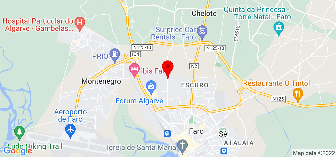 Edivania de F&aacute;tima Liberato - Faro - Faro - Mapa