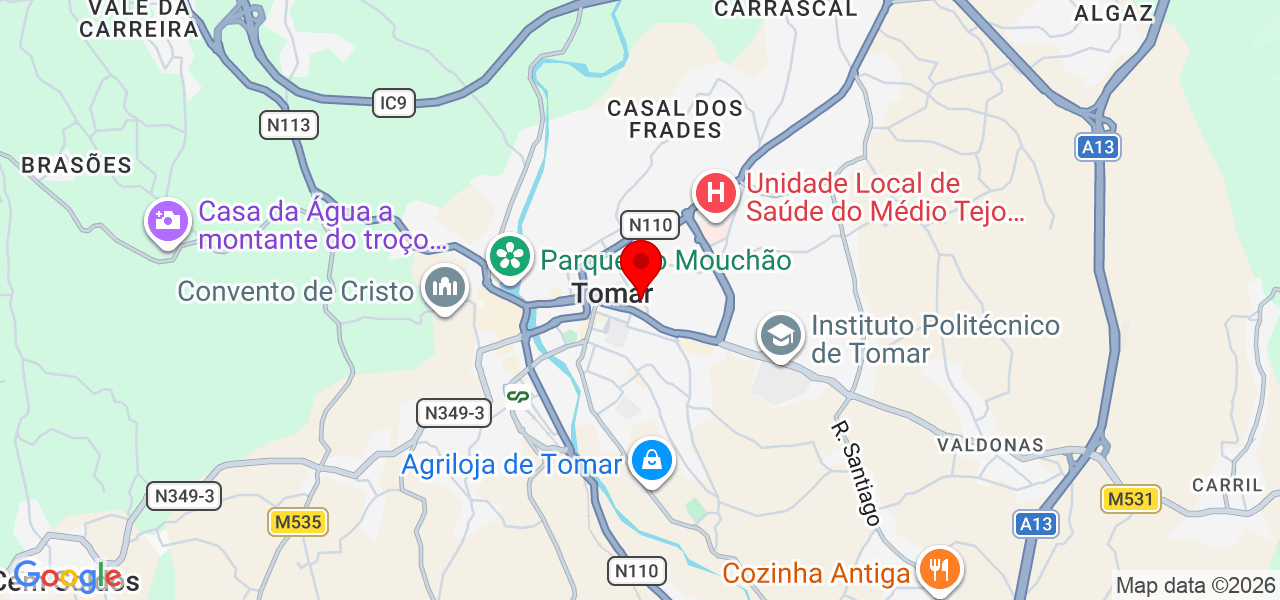 Indian food teacher - Santarém - Tomar - Mapa