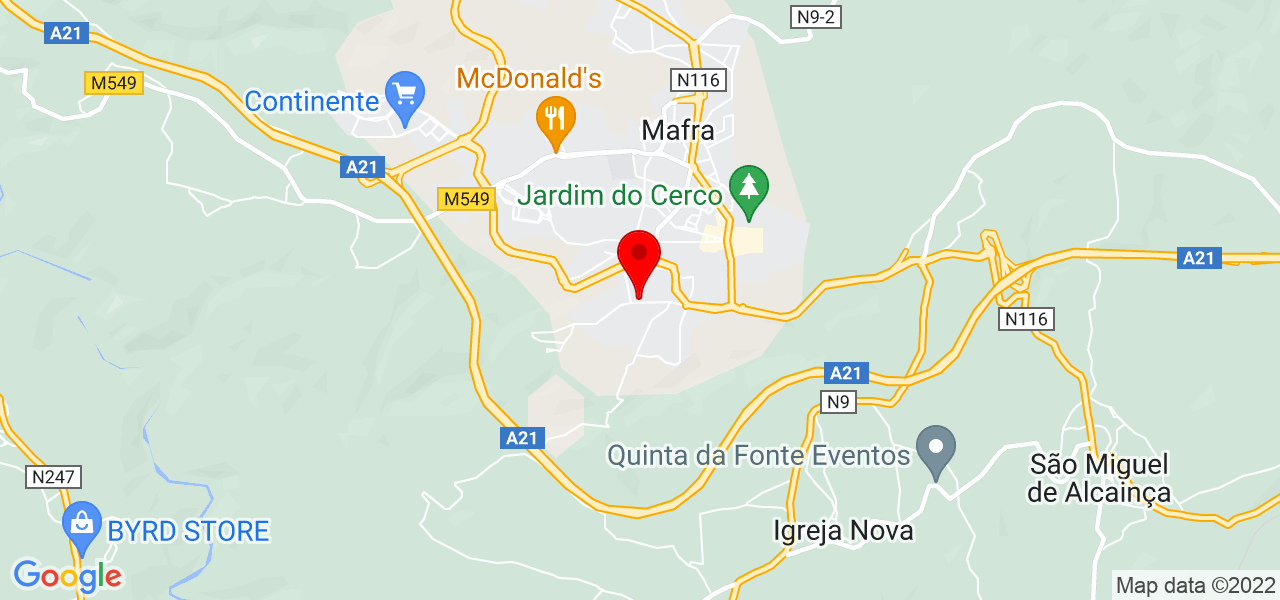 T&acirc;nia Guerreiro - Decora&ccedil;&otilde;es De Cora&ccedil;&atilde;o - Lisboa - Mafra - Mapa