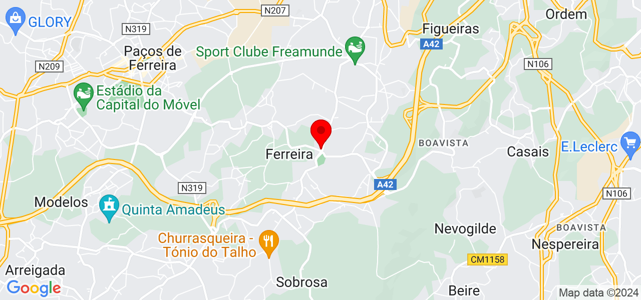Eternos momentos - Berta Vieira - Porto - Paços de Ferreira - Mapa