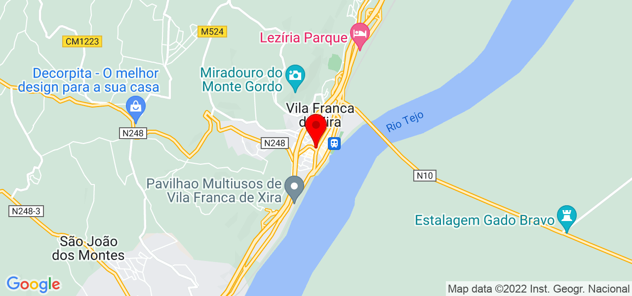 Cachojardins - Cria&ccedil;&atilde;o, Gest&atilde;o E Manuten&ccedil;&atilde;o De Espa&ccedil;os Verdes, Unip., Lda - Lisboa - Vila Franca de Xira - Mapa