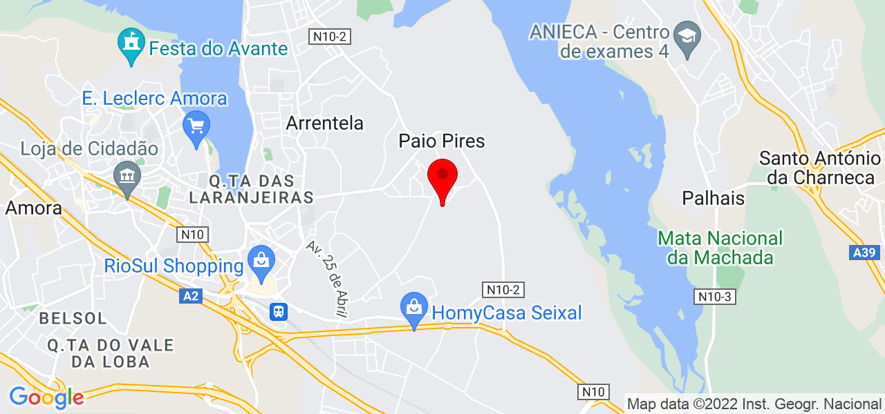 M&aacute;rcia Tom&eacute; - Setúbal - Seixal - Mapa