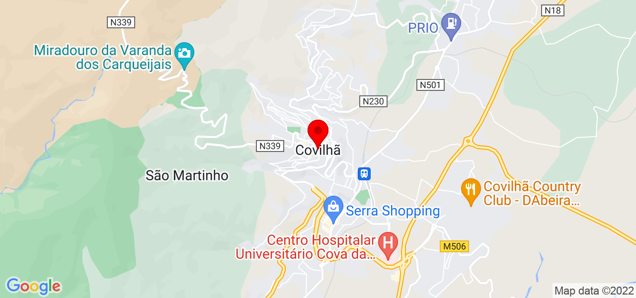 Clementina Carli - Castelo Branco - Covilhã - Mapa