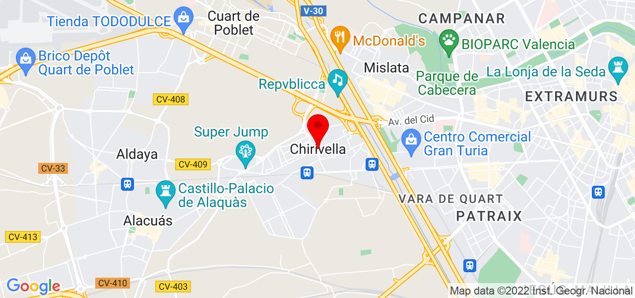 Organización de eventos particular - Comunidad Valenciana - Xirivella - Mapa