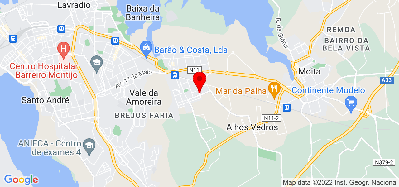 F&aacute;tima Felgueiras - Setúbal - Moita - Mapa