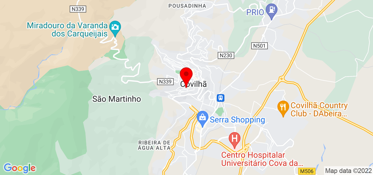 M&aacute;rcio Machado - Castelo Branco - Covilhã - Mapa