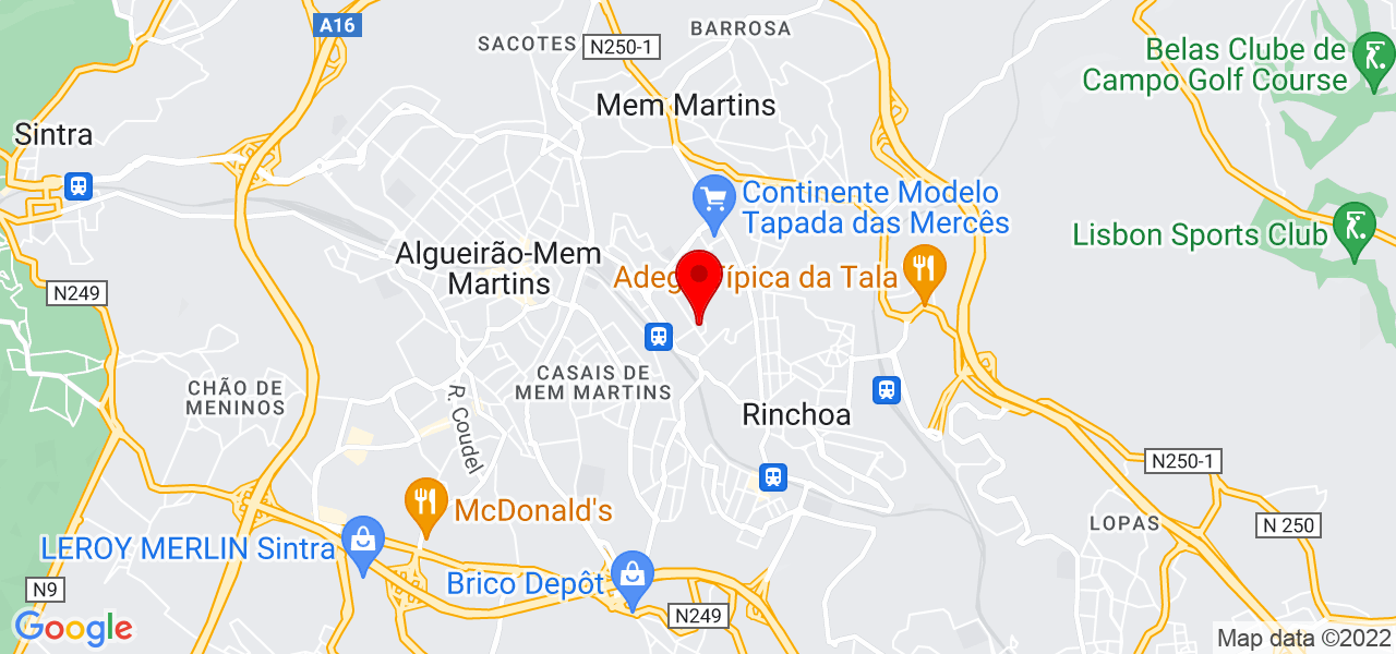 Suzana Mendes - Lisboa - Sintra - Mapa