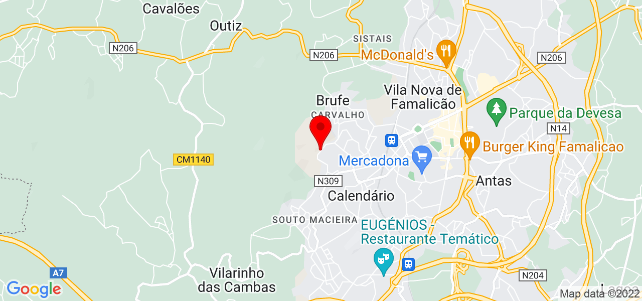Juliana patr&iacute;cia Costa Barbosa - Braga - Vila Nova de Famalicão - Mapa