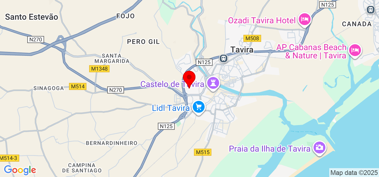 Givanildo laurentino da Silva - Faro - Tavira - Mapa