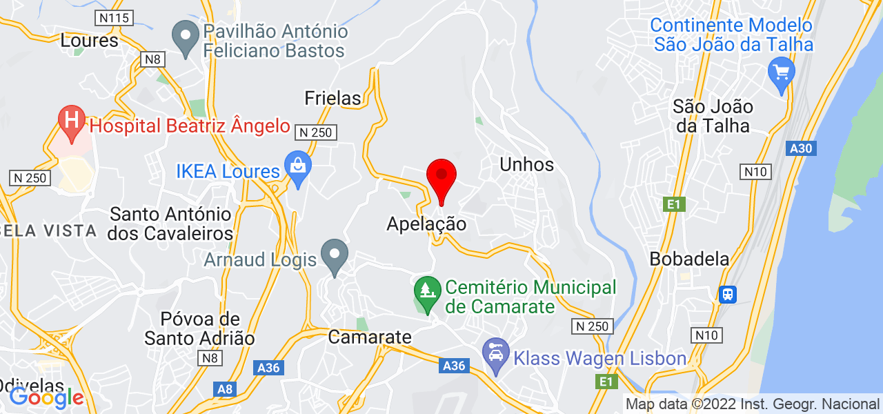 Júlia Pet sitting Apelação - Lisboa - Loures - Mapa