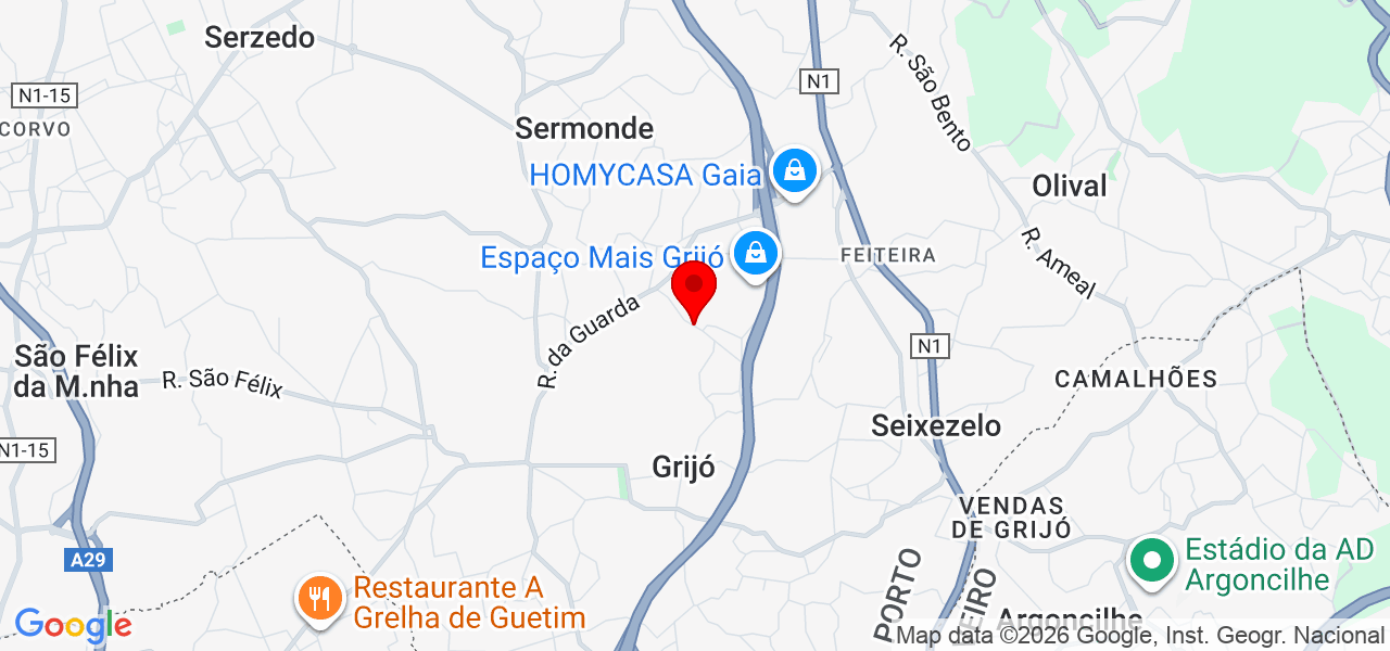 Hugomartins - Porto - Vila Nova de Gaia - Mapa