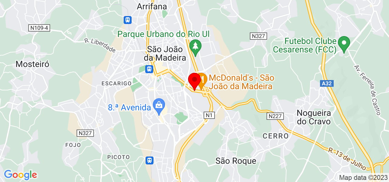 Rozilda Silv&eacute;rio - Aveiro - São João da Madeira - Mapa