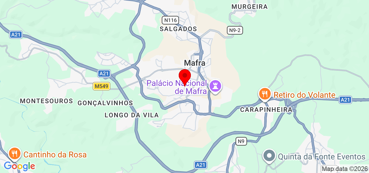 Ebenézer limpezas - Lisboa - Mafra - Mapa