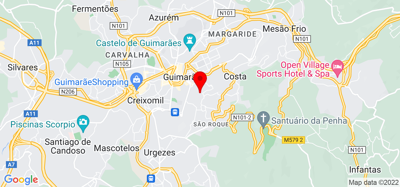 Rayane Marinho - Braga - Guimarães - Mapa