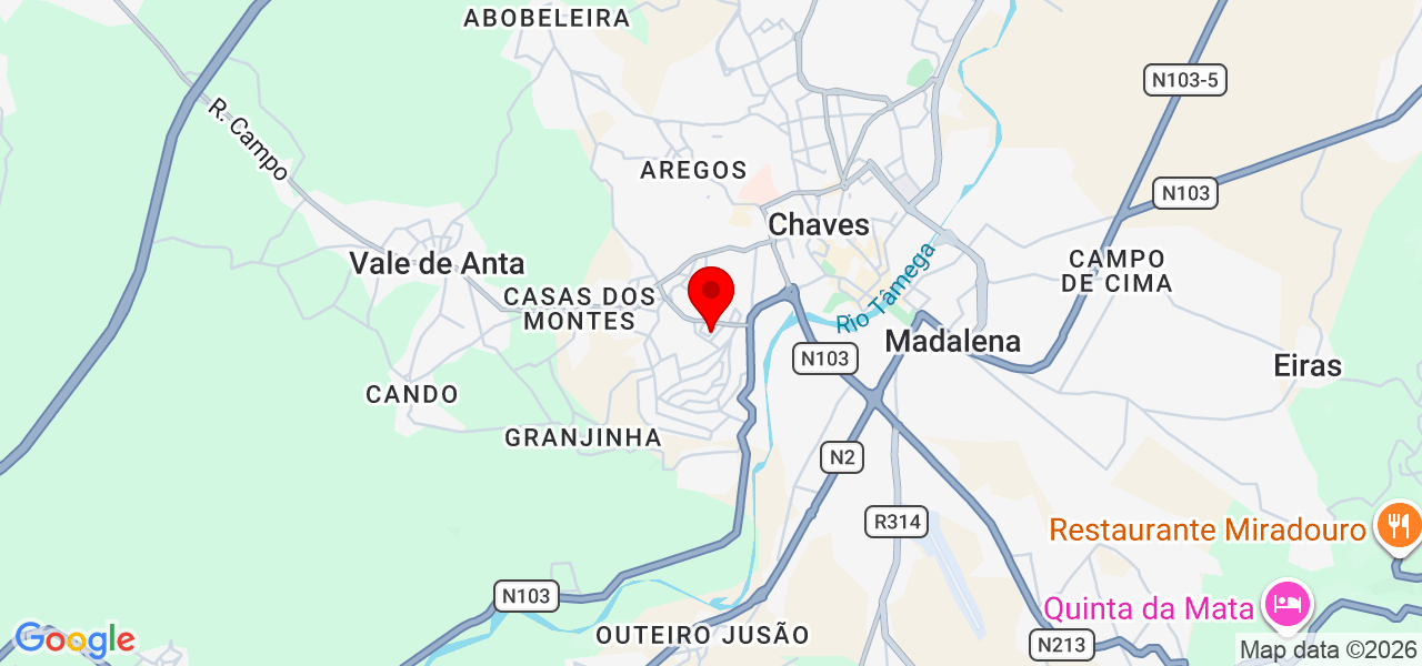 Denise limpezas em chaves - Vila Real - Chaves - Mapa