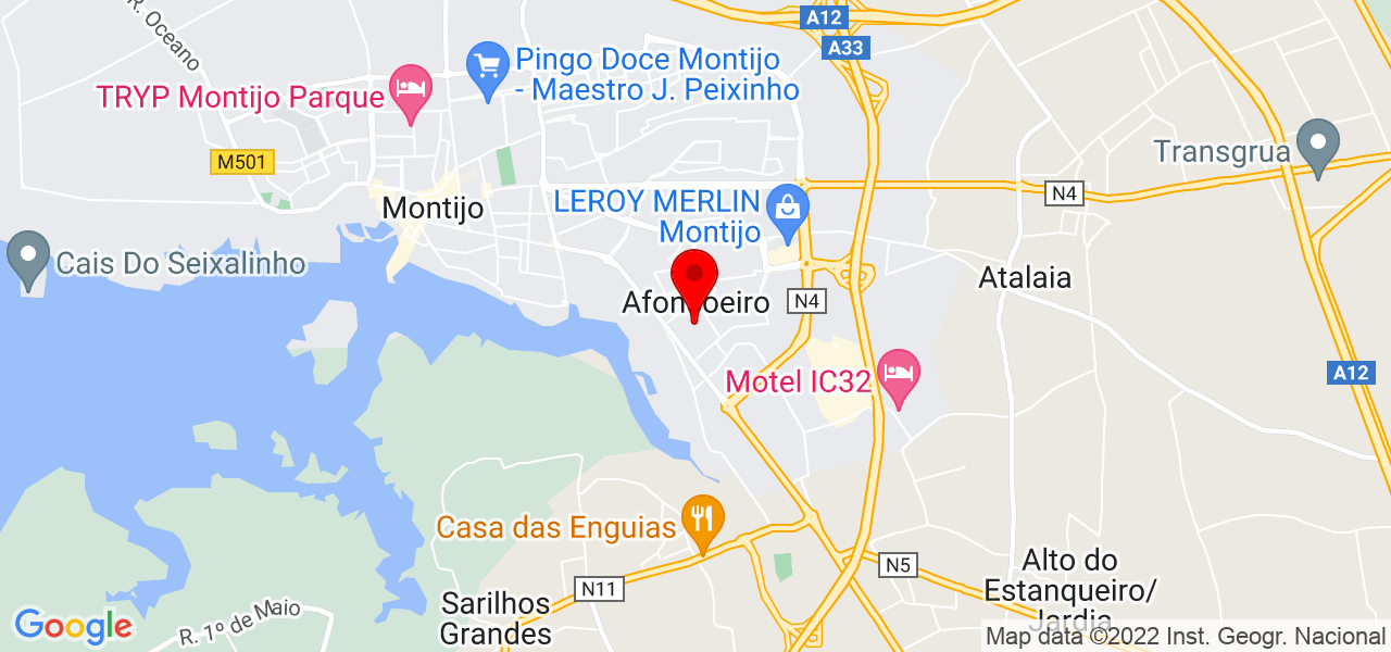 Babysitter - Setúbal - Montijo - Mapa