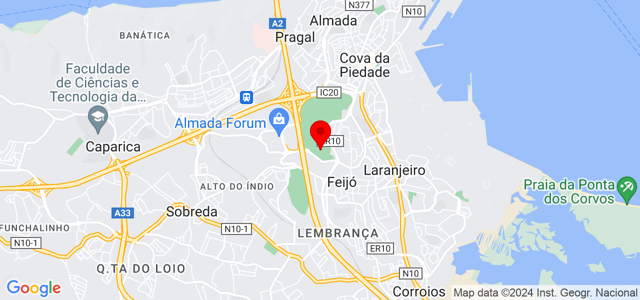 Poliana Carvalho - Setúbal - Almada - Mapa