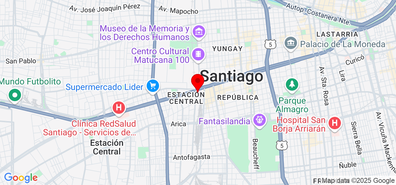 Javiera catalán - Región Metropolitana de Santiago - Santiago - Map